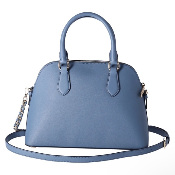 Michael Kors Veronica Medium Dome Satchel Crossbody Denim Blue Saffiano Leather - Picture 4 of 11
